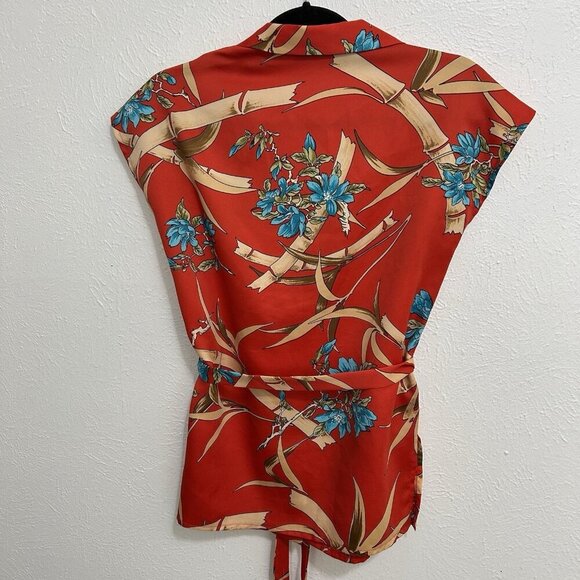 VTG 70s Nani Of Hawaii Sleeveless Belted Top Blouse Button Up Size M - Picture 10 of 11